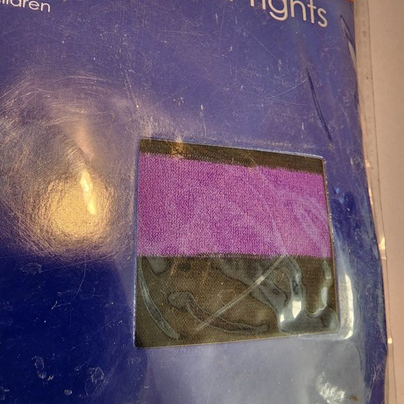 Purple and Black Children's Striped Tights - Picture 1 of 4